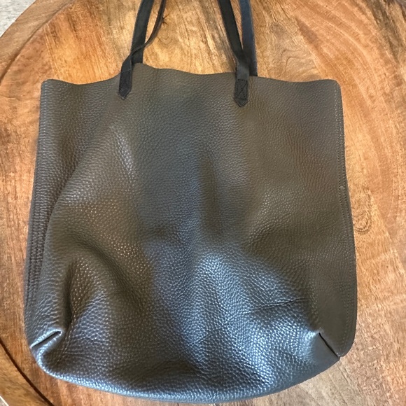 Madewell Handbags - Madewell Womens Textured Shopper Tote Bag Shoulder Straps Pebble Leather Black